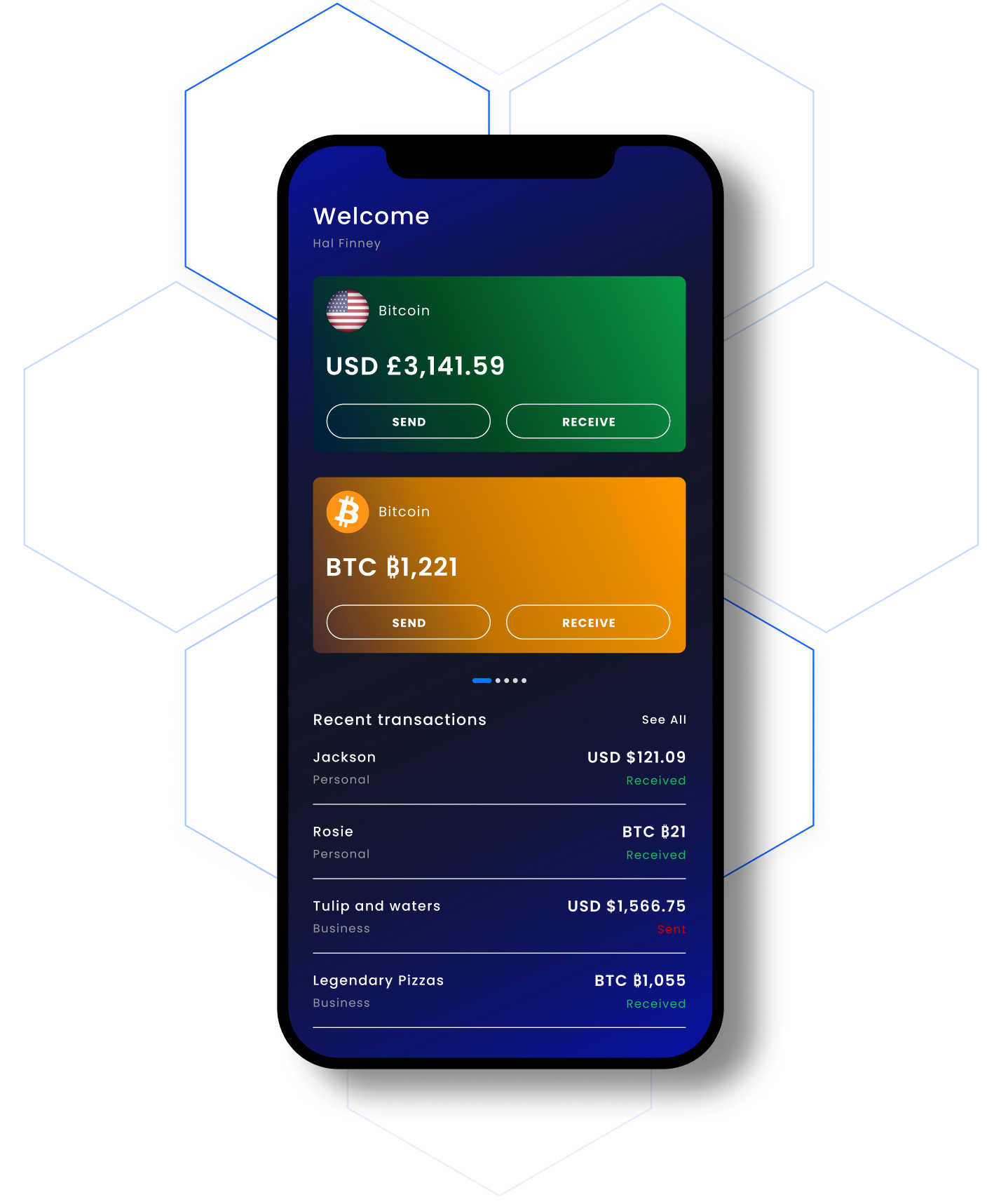 Neo-bank mobile app interface